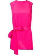 Giuliana Romanno Belted Sleeveless Blouse, Women's, Size: 42, Pink/purple, Silk