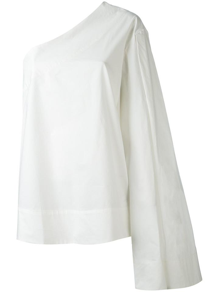 Solace - One-sleeve Blouse - Women - Cotton - 6, White, Cotton