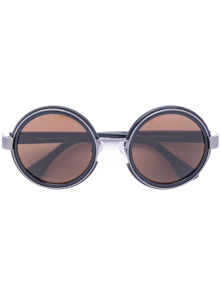 Linda Farrow Round Frame Sunglasses - Brown