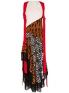 Mugler Halterneck Cheetah Print Silk Dress - Brown