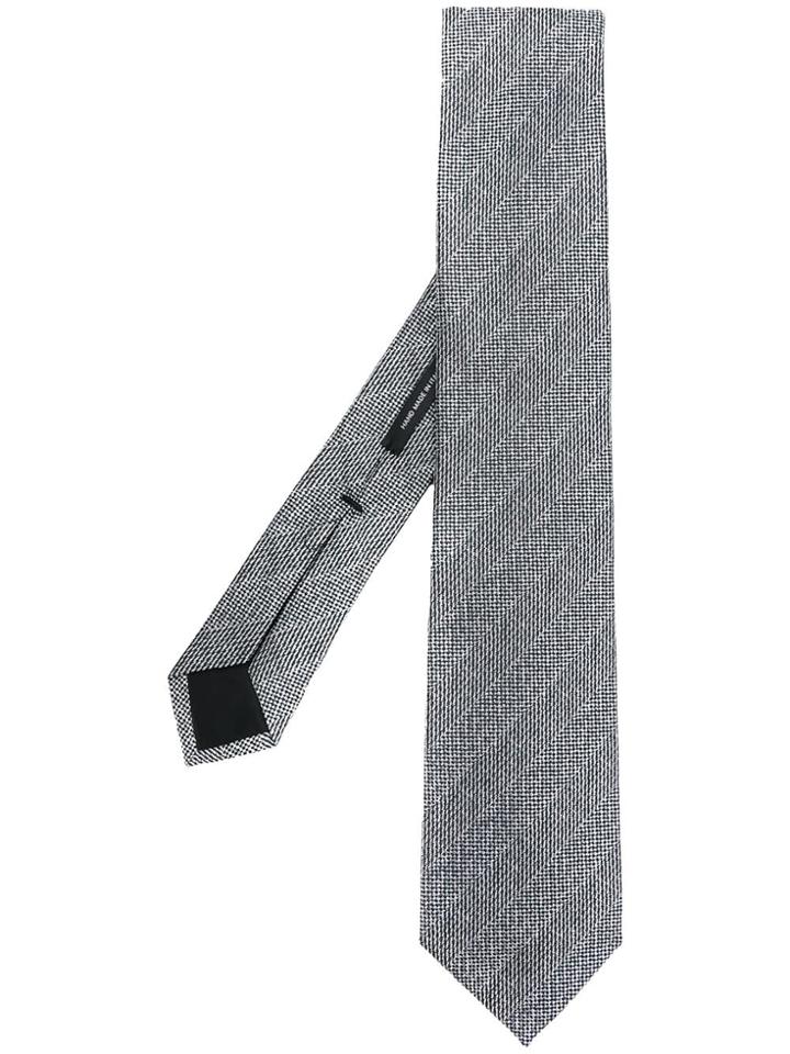 Boss Hugo Boss Contrast Embroidered Tie - Grey