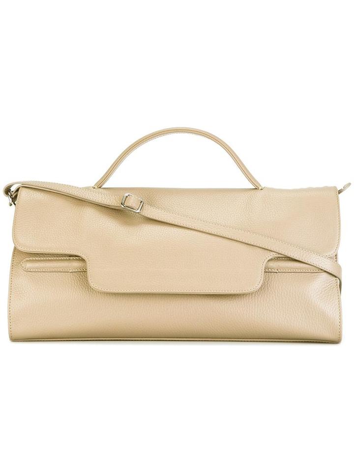 Zanellato Rectangular Top Handle Tote, Women's, Nude/neutrals, Calf Leather