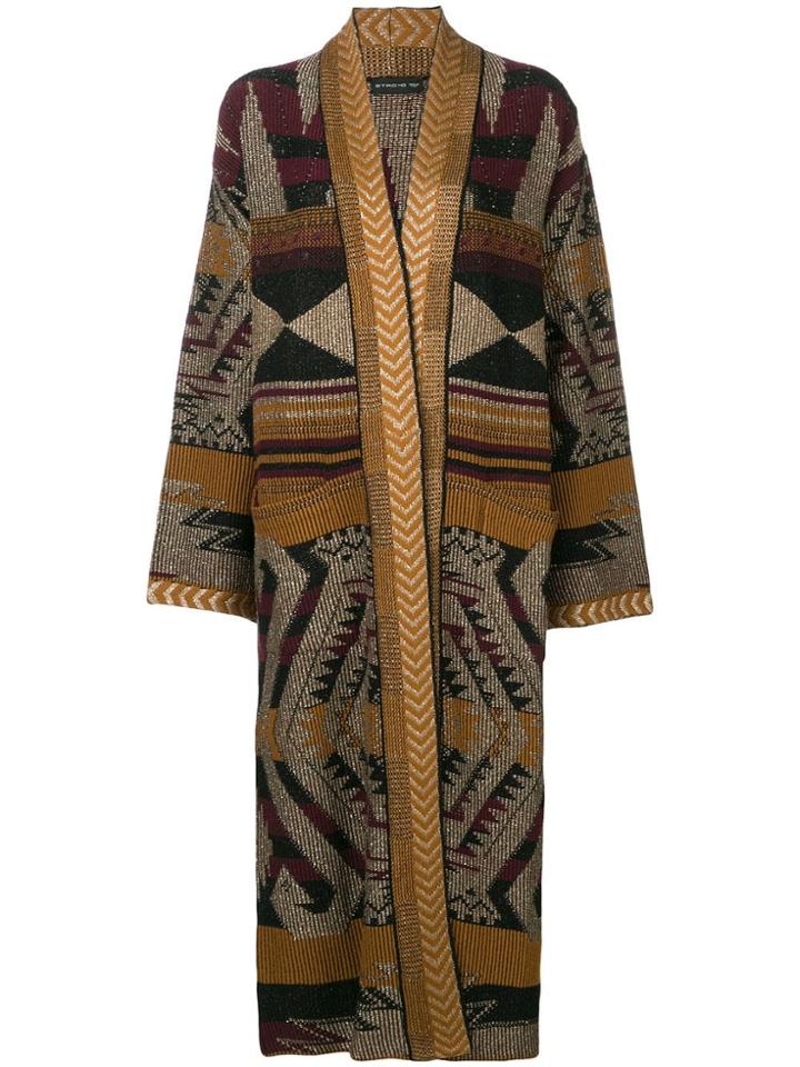 Etro Intarsia-knit Cardigan - Brown