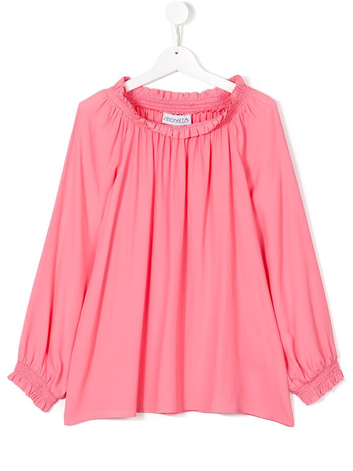Simonetta Smocked Blouse, Girl's, Size: 15 Yrs, Pink/purple
