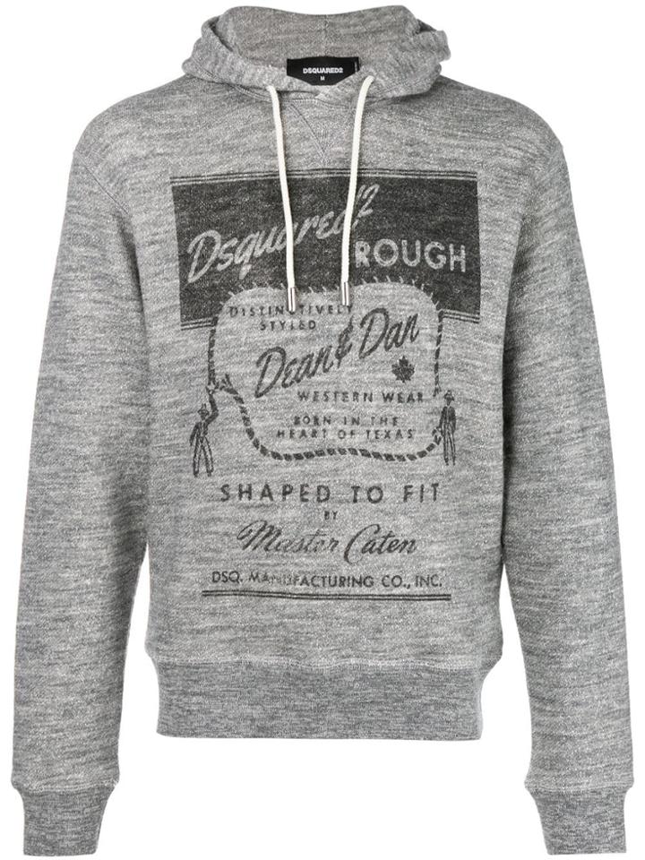Dsquared2 Printed Hooded Sweatshirt - Grey