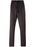 Andrea Pompilio Drawstring Striped Trousers, Men's, Size: 46, Wool/polyamide/other Fibers/viscose