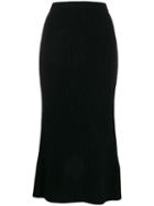 Allude Ribbed Knitted Skirt - Black