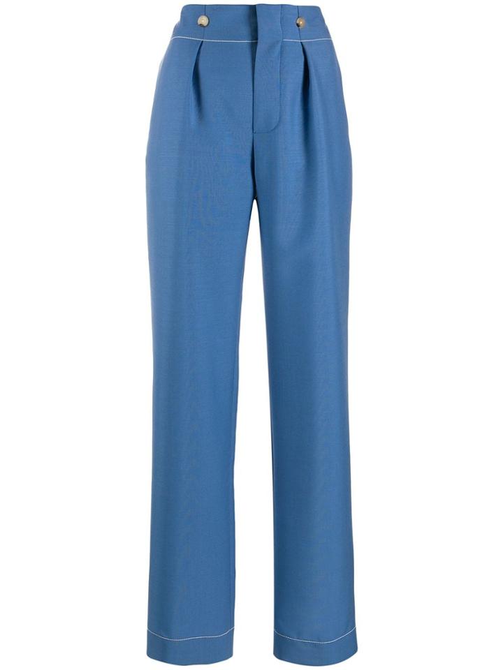 Lanvin High Waist Wide Leg Trousers - Blue