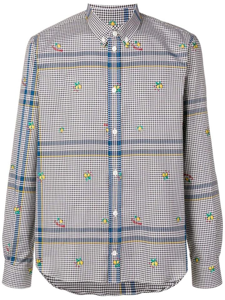 Maison Kitsuné Checked Pattern Shirt - Blue