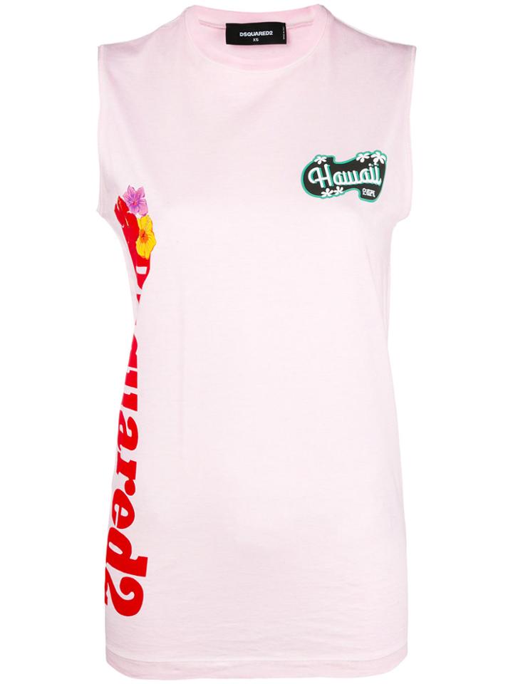 Dsquared2 Hawaii Logo Tank - Pink & Purple