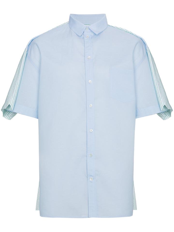 Y / Project Oversized Double Shirt Short Sleeve Shirt - Blue