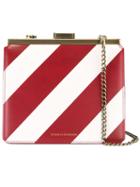 Tammy & Benjamin Striped Shoulder Bag, Women's, White, Calf Leather