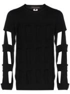 Comme Des Garçons Homme Plus Rectangle Cut-out Wool Sweater - Black