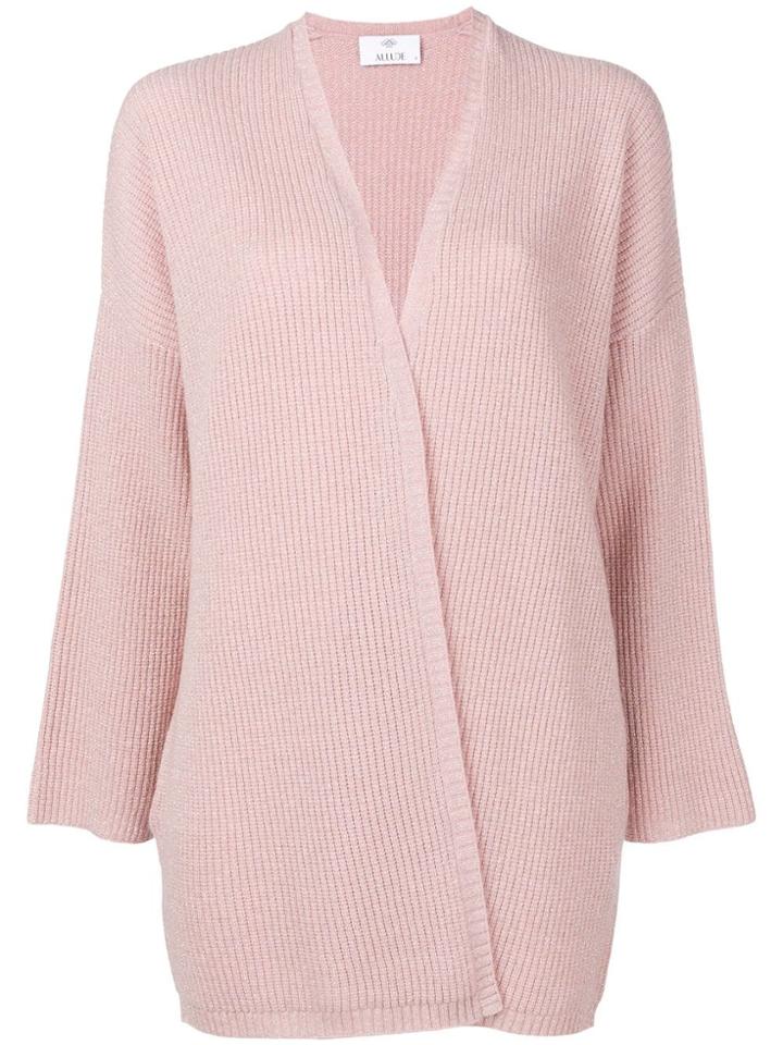 Allude Open Cardigan - Pink & Purple