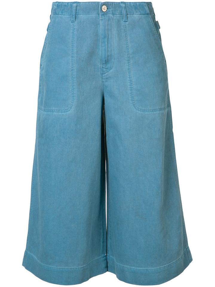 Vivienne Westwood Anglomania - Denim Wave Culottes - Women - Cotton - 27, Women's, Blue, Cotton
