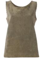 Yves Saint Laurent Vintage Leather Tank Top, Women's, Size: 38, Green