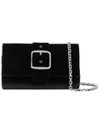 Casadei Buckle Strapped Clutch - Black