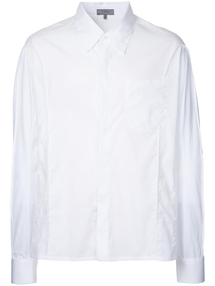 Lanvin Inverted Seam Long Sleeve Shirt - White