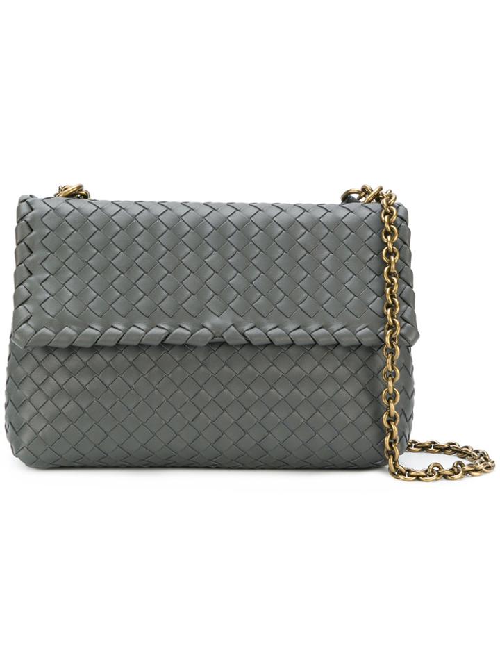 Bottega Veneta Olimpia Intrecciato Shoulder Bag - Grey