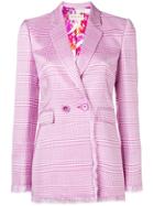 Emilio Pucci Plaid Double Breasted Blazer - Pink & Purple