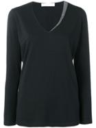 Fabiana Filippi V Neck Detail Top - Black