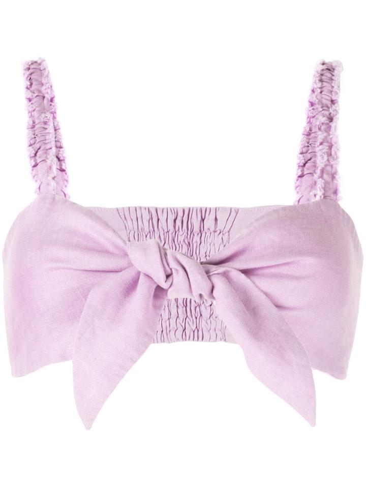 Venroy Tie Knot Bandeau Cropped Top - Purple