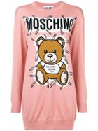 Moschino Bear Knitted Dress - Pink & Purple