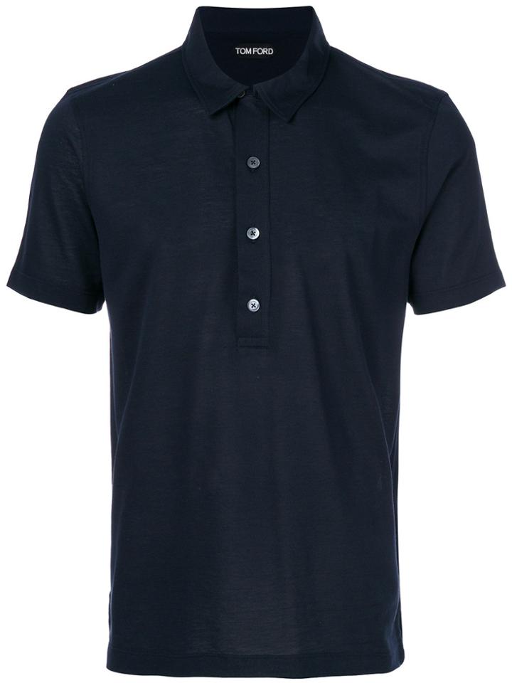 Tom Ford Plain Polo Shirt - Blue