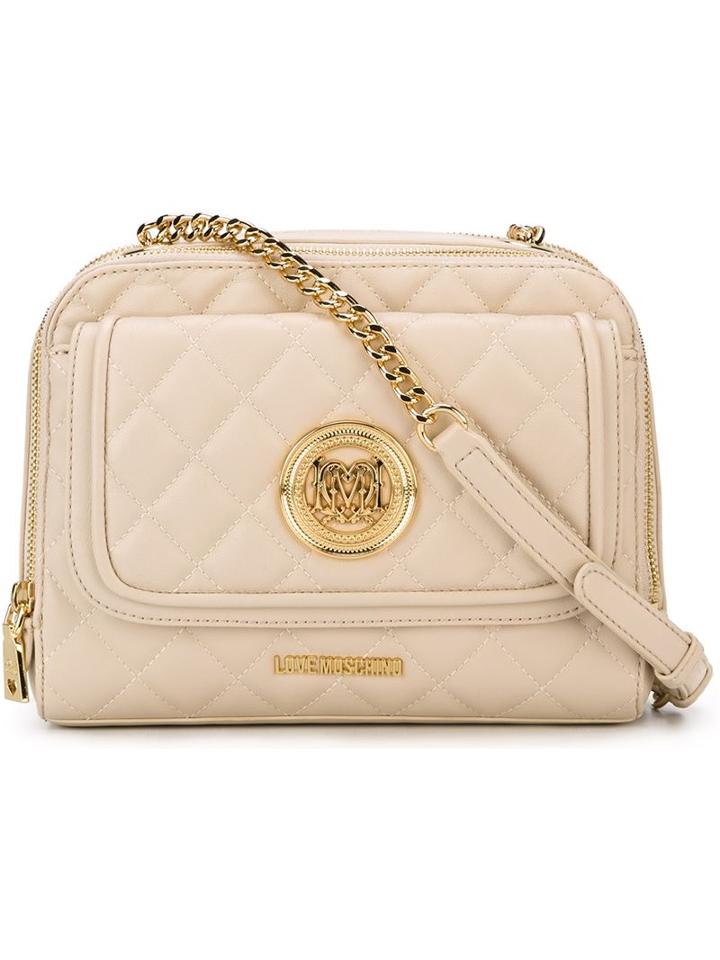 Love Moschino Small Quilted Cross Body Bag, Women's, Nude/neutrals, Polyurethane