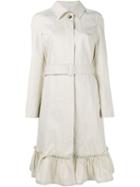 J.w.anderson Ruffle Hem Trench Coat, Women's, Size: 8, Nude/neutrals, Cotton/polyurethane/cupro