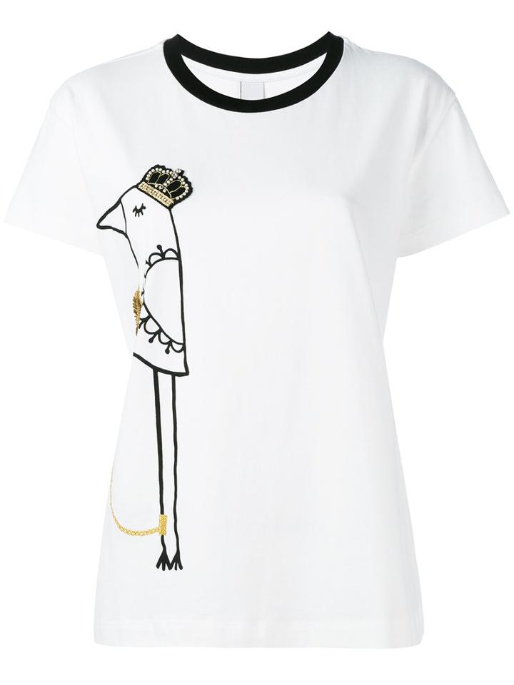 Mother Of Pearl Printed T-shirt, Women's, Size: Large, White, Cotton