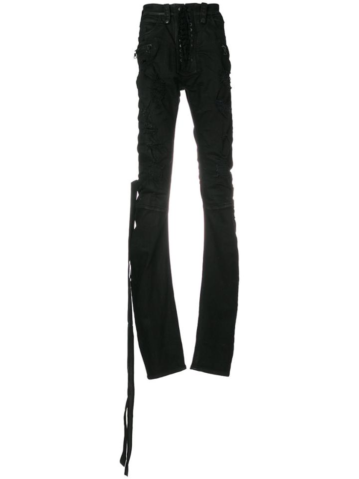 Unravel Project Lace-up Trousers - Black