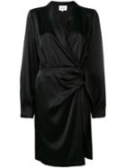 Nanushka Wrap-around Robe-style Dress - Black
