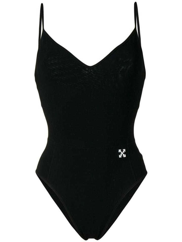 Off-white Logo Patch Swimsuit - Black