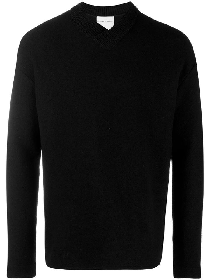 Stephan Schneider V Neck Knit Sweater - Black
