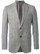 Armani Collezioni Plaid Blazer, Men's, Size: 50, Brown, Virgin Wool/acetate/viscose
