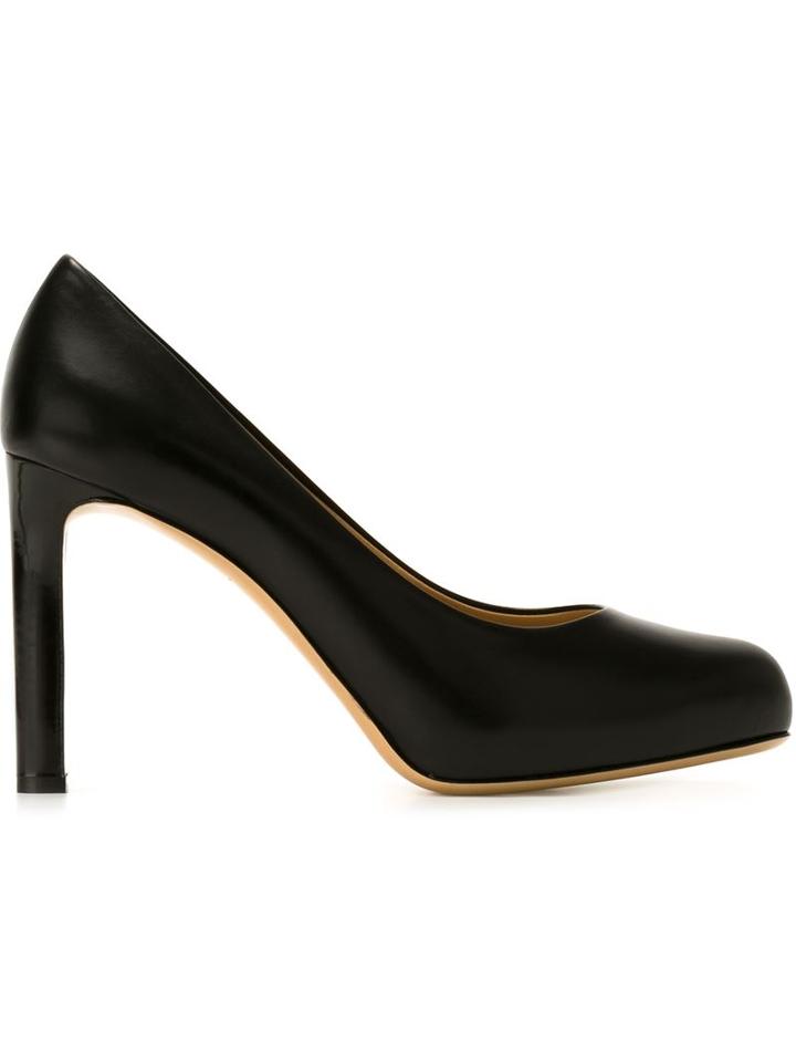 Salvatore Ferragamo Leo Pumps, Women's, Size: 7, Black, Leather