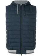 Herno Zipped Hooded Gilet - Blue