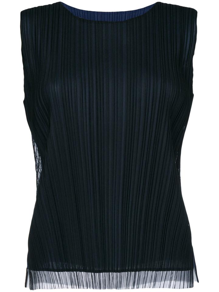 Issey Miyake Men Pleated Tank Top - Black