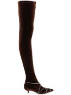 Sonia Rykiel Rhinestone Chain Thigh Boots - Brown