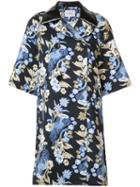 Dorothee Schumacher Floral Print Oversized Coats, Women's, Size: 4, Blue, Cotton