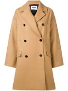 Msgm Double Breasted Coat - Nude & Neutrals
