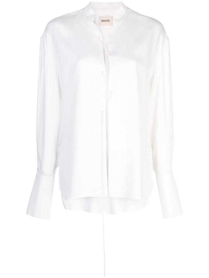 Khaite Lace-up Front Blouse - White