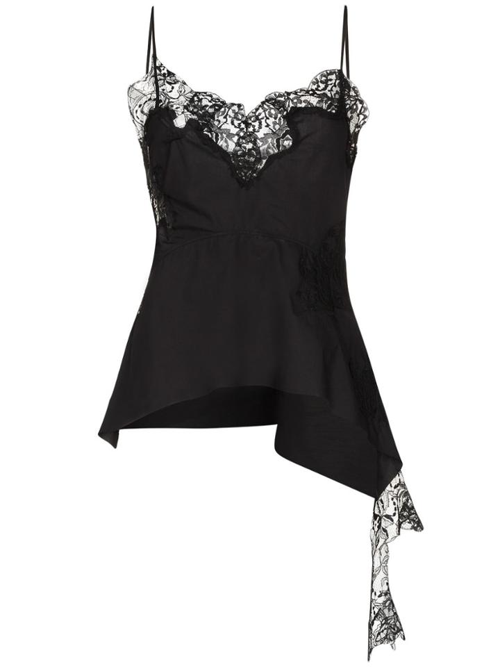 Marques'almeida Lace-trimmed Asymmetric Camisole - Black