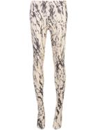 Toga Marble Print Enclosed Toe Leggings - Neutrals