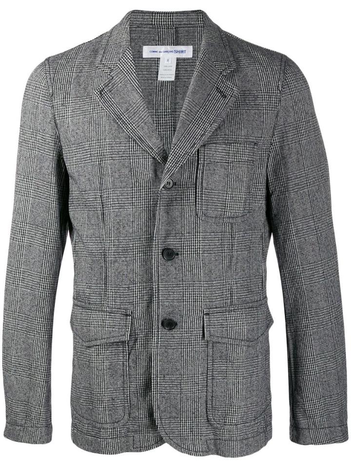 Comme Des Garçons Shirt Checked Blazer - Black