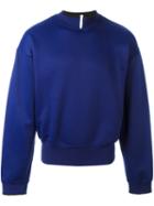 Maison Margiela Zip Collar Sweatshirt, Men's, Size: 48, Blue, Cotton/polyamide