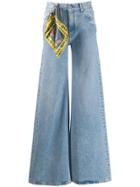 Off-white Mid Rise Wide-leg Jeans - Blue