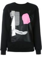 Mcq Alexander Mcqueen Abstract Face Print Sweatshirt, Women's, Size: Xs, Black, Cotton