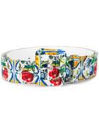 Dolce & Gabbana Majolica Print Belt, Women's, Size: 70, Silk/viscose/leather